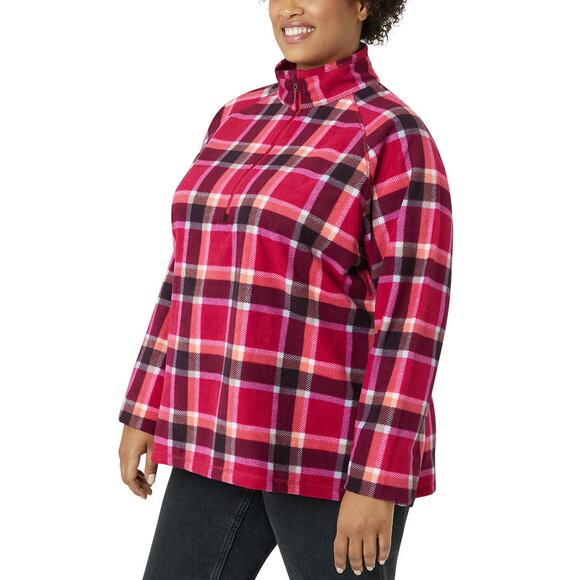 NWT Eddie Bauer Women's Ultrasoft Mock Neck Pullover Top Quarter Zip Sweatshirt - Picture 3 of 5